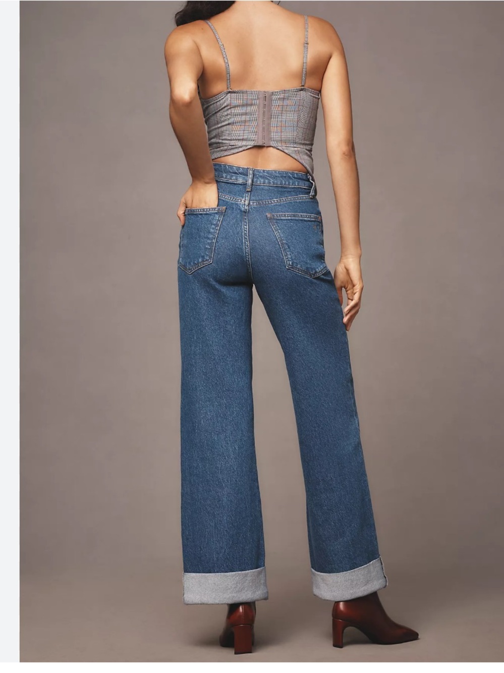 Anthropologie Pilcro High-Rise straight Leg cuff Jeans size 25